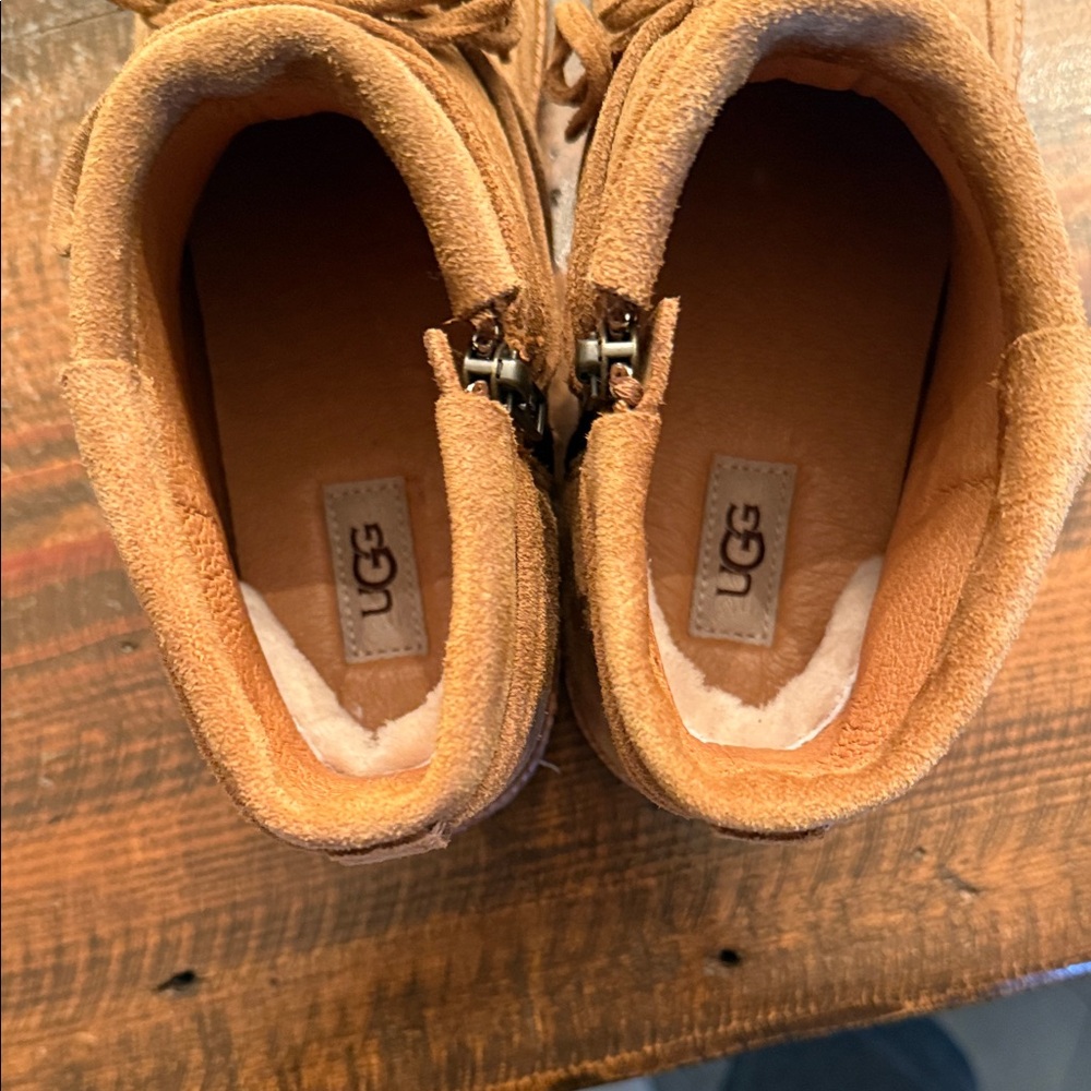 UGG Tan Suede Lace-Up Boots - Picture 2 of 6